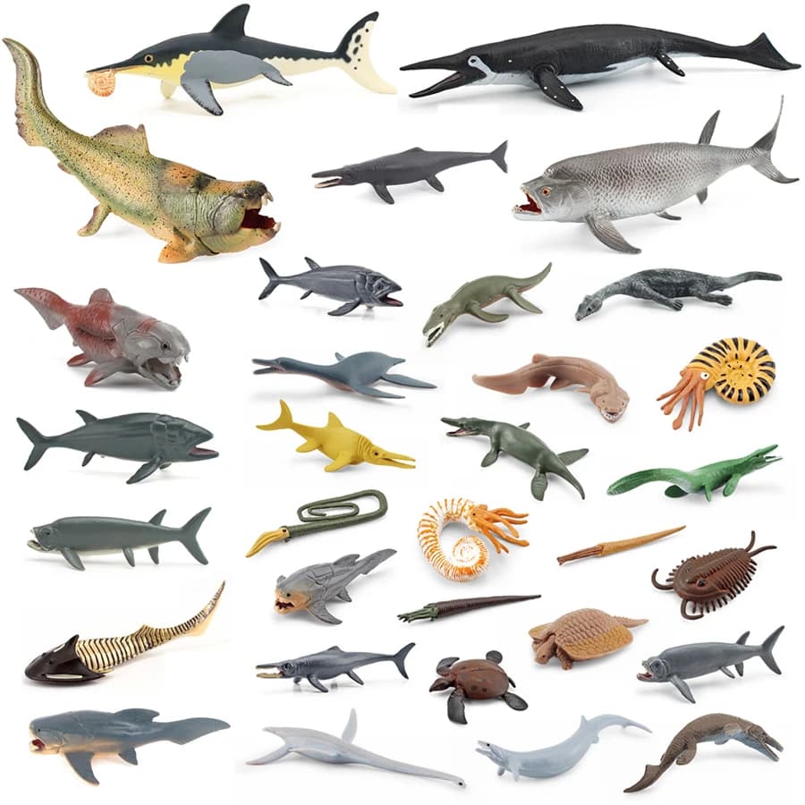 Realistic Dunkleosteus Ophthalmosaurus Xiphactinus Cephalaspis Prehistoric Marine Animal Model Action Figure Educational Toys