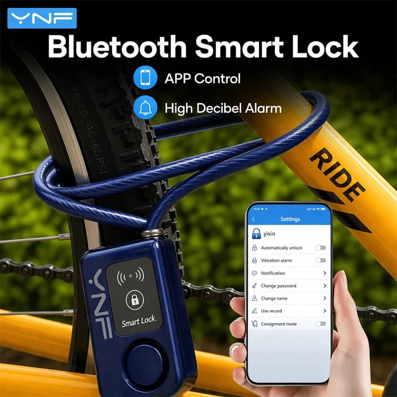 Bluetooth Bike Motorcycle Anti Theft Lock Alarm Waterproof Burglar Vibration Bike Alarm Lock System Security Smart APP Control