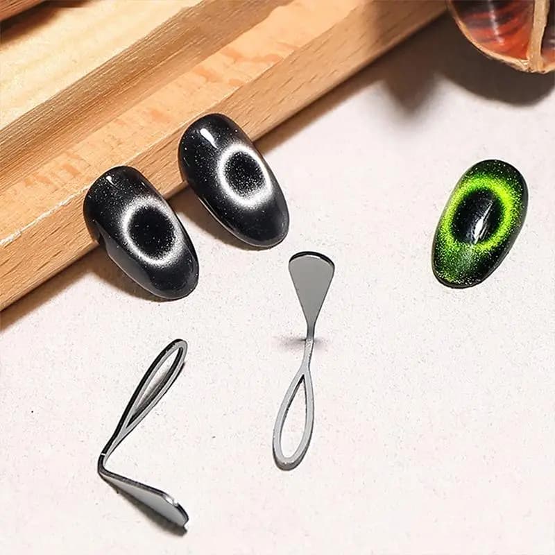 Magnete a Forma di Cuore con Effetto Occhio di Gatto, Magnete a Y Potente, Magnete a Cuore Portatile con Clip a Y per Unghie