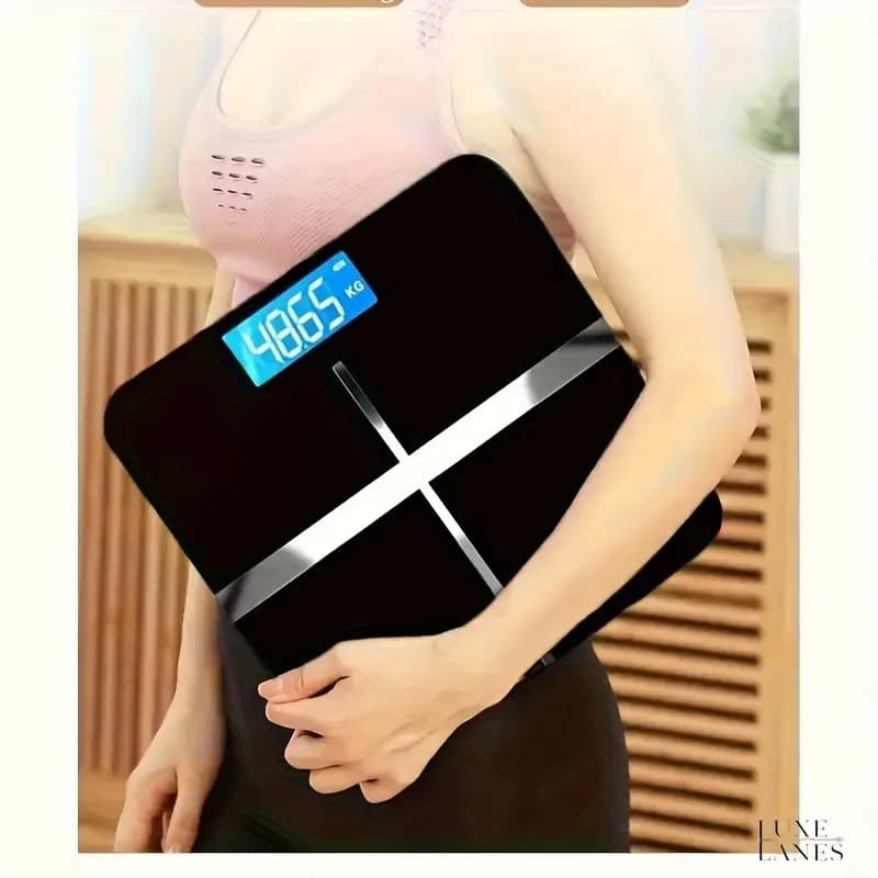 Digital Body Weight Scale 396LB Capacity Thickened Explosion-Proof Tempered Glass Four Point Sensor Backlit LCD Room Temperature Display Auto On Off