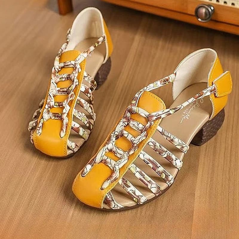 Sandali Donna Vintage Estivi 2026 Nuovi in Morbida Pelle con Cinturino Intrecciato a Mano, Zeppa, Stile Gladiatore Romano, Design Lusso, Scarpe Comode per la Mamma