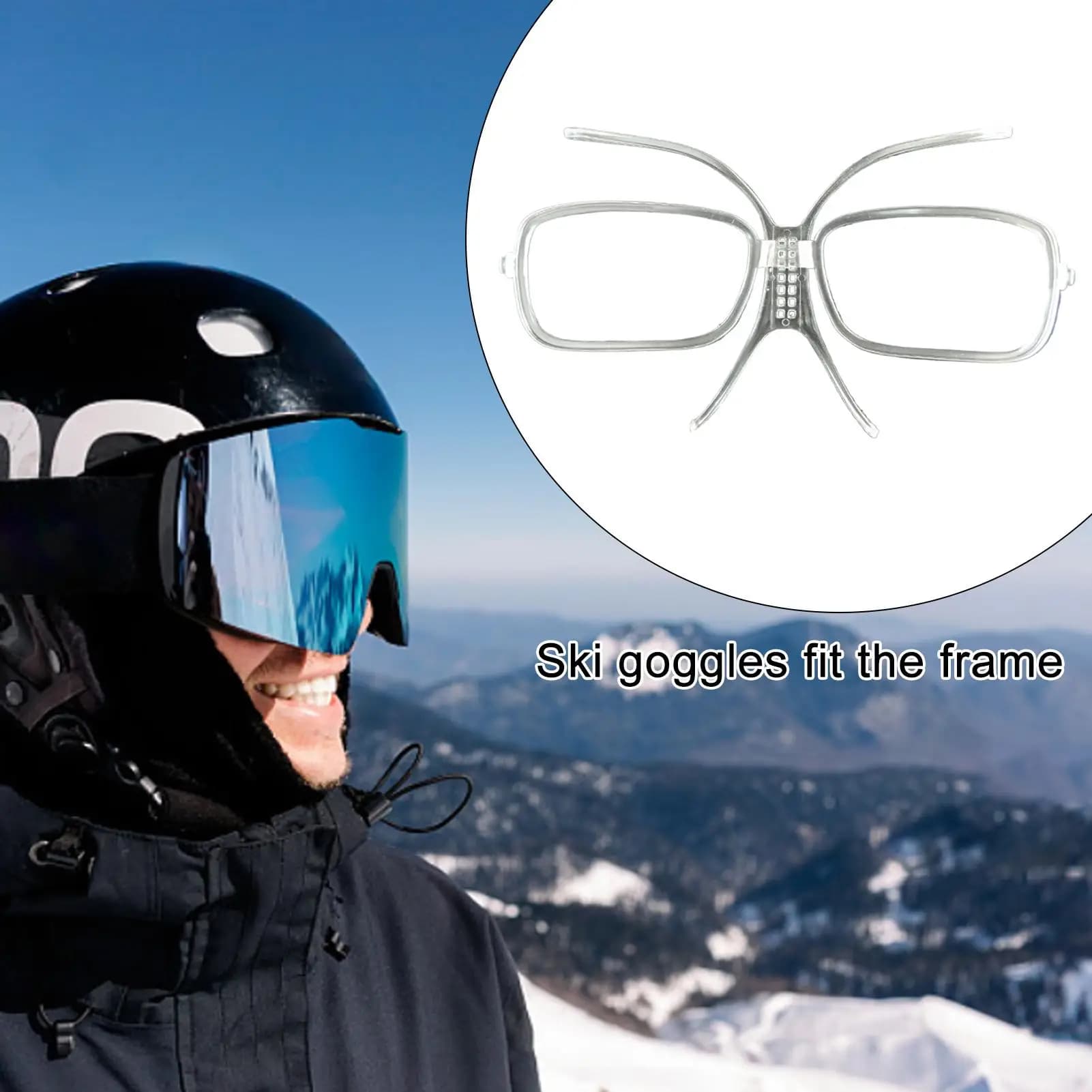 Adattatori per Lenti Ottiche Regolabili per Occhiali da Sci, Adattatori per Lenti da Vista per Occhiali da Neve, Montatura per Uomo e Donna, Sport all'Aperto