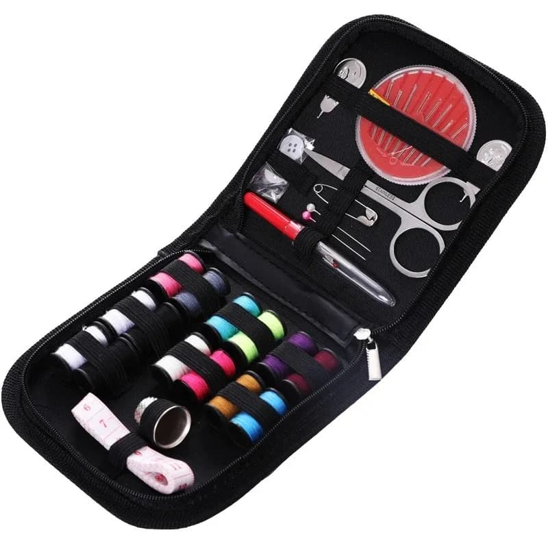 Portable Travel Sewing Kit with Needles Threads Scissors Pins Tape Measure Storage Bags DIY Embroidery Handwork Sewing Box Set