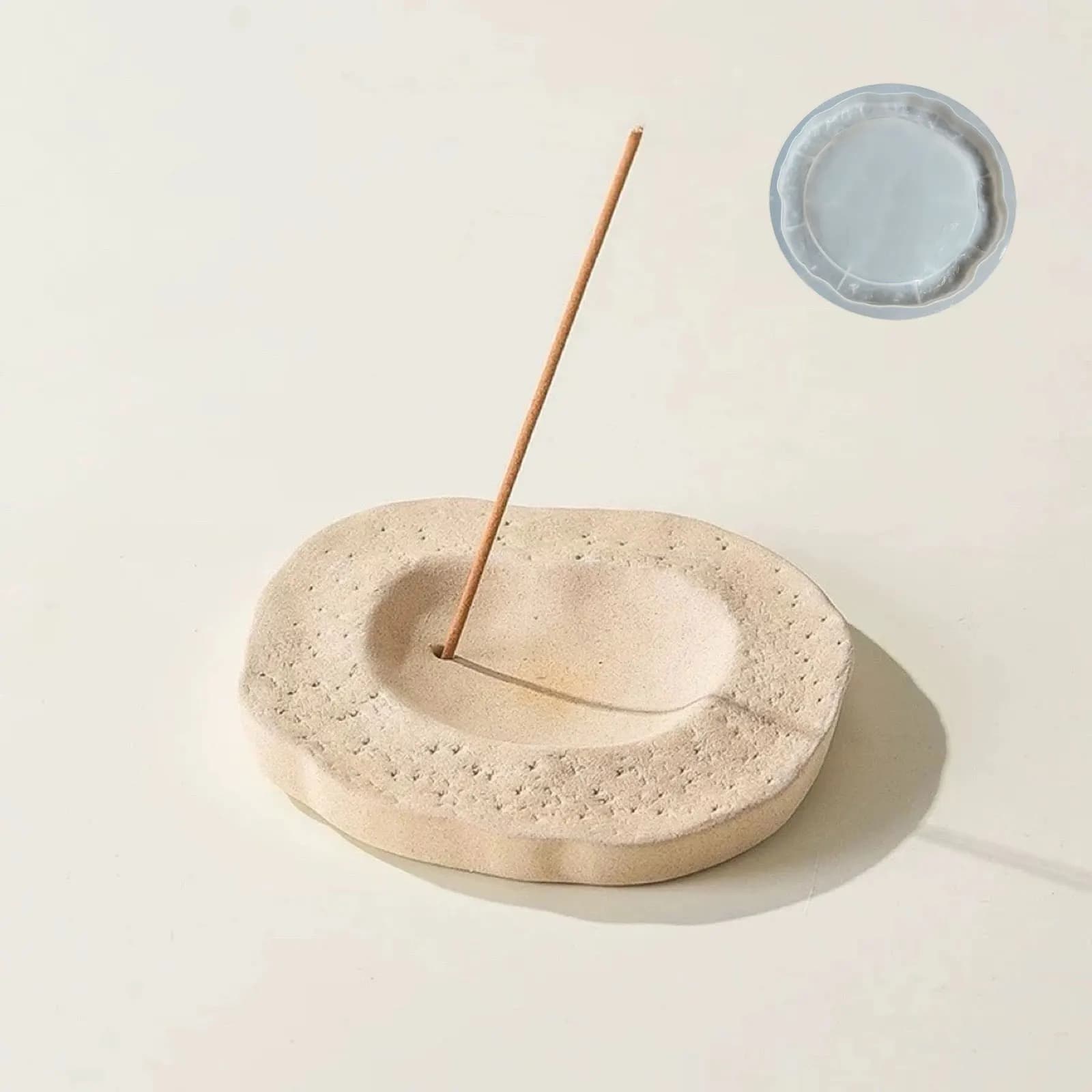 Bruciatore di incenso per meditazione su roccia Stampo in silicone Wasabi Bastoncini di incenso Stampo base Stampo per bruciatore di incenso in gesso fai-da-te Vassoio Stampo in cemento in resina