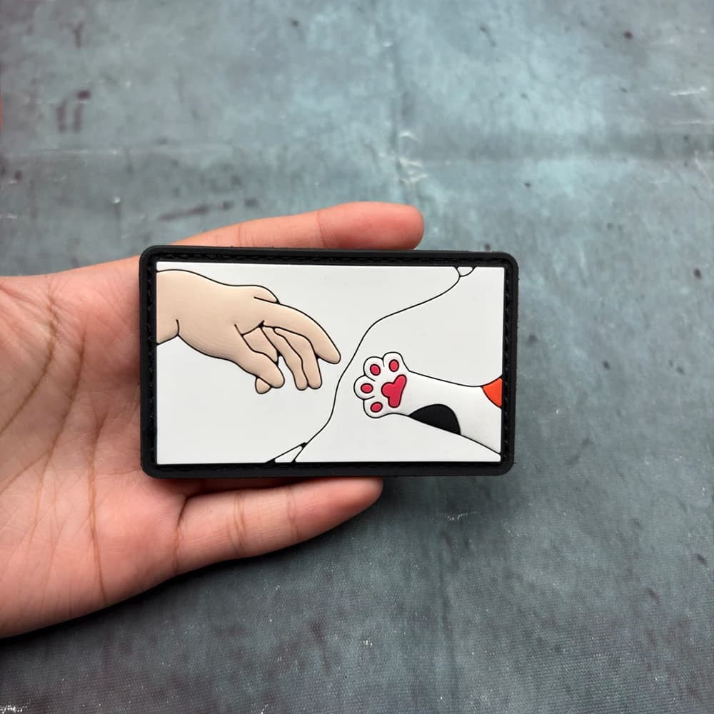 Patch in PVC a forma di zampa di gatto per gilet tattici/trasportini, effetto luminoso, chiusura a strappo, patch morale per zaini, patch per abbigliamento, gomma morbida