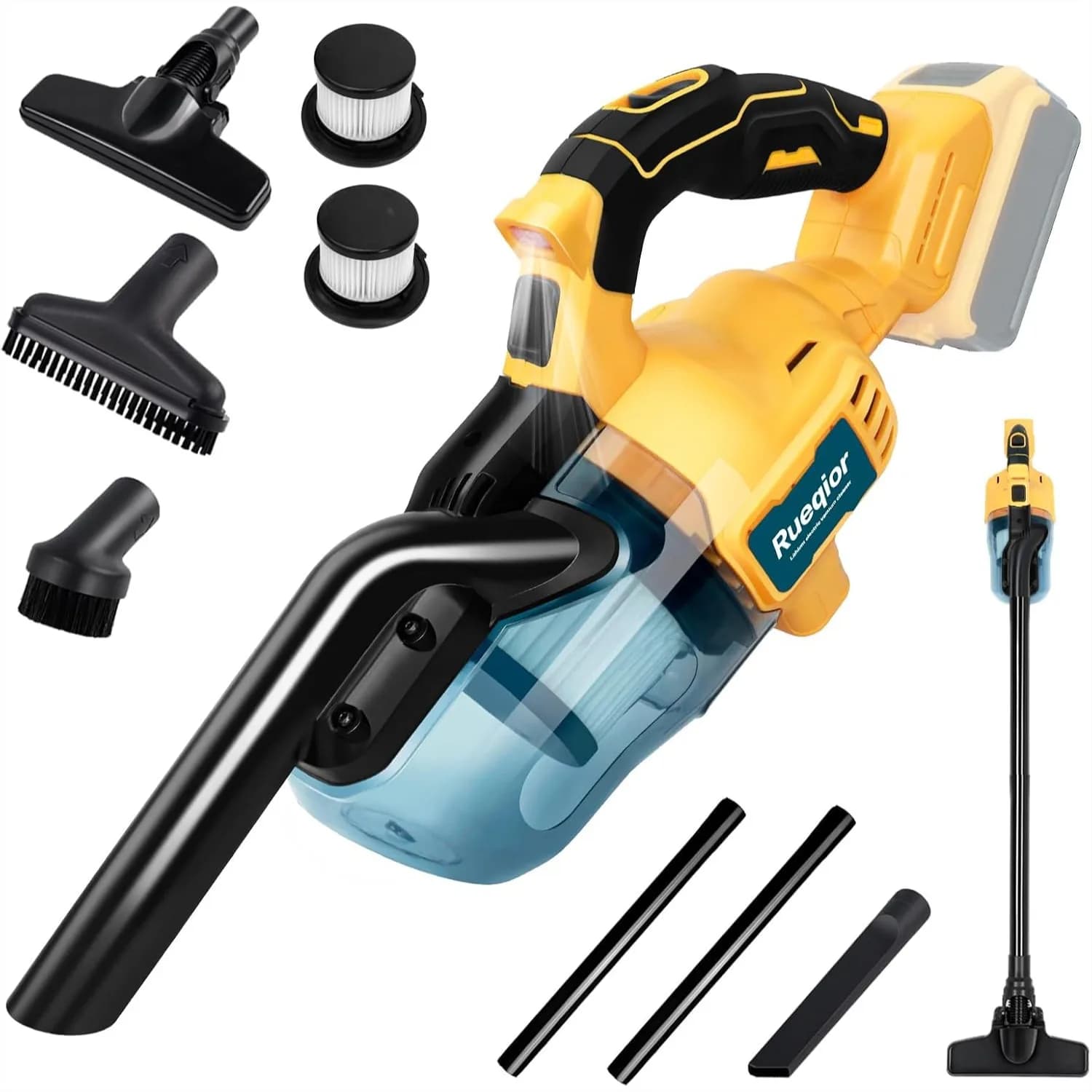 Aspirapolvere Senza Fili Compatibile con Batteria DeWalt 20V, Aspirapolvere Portatile 5 in 1, Motore da 400W, 46 CFM per Casa, Peli di Animali Domestici, Auto