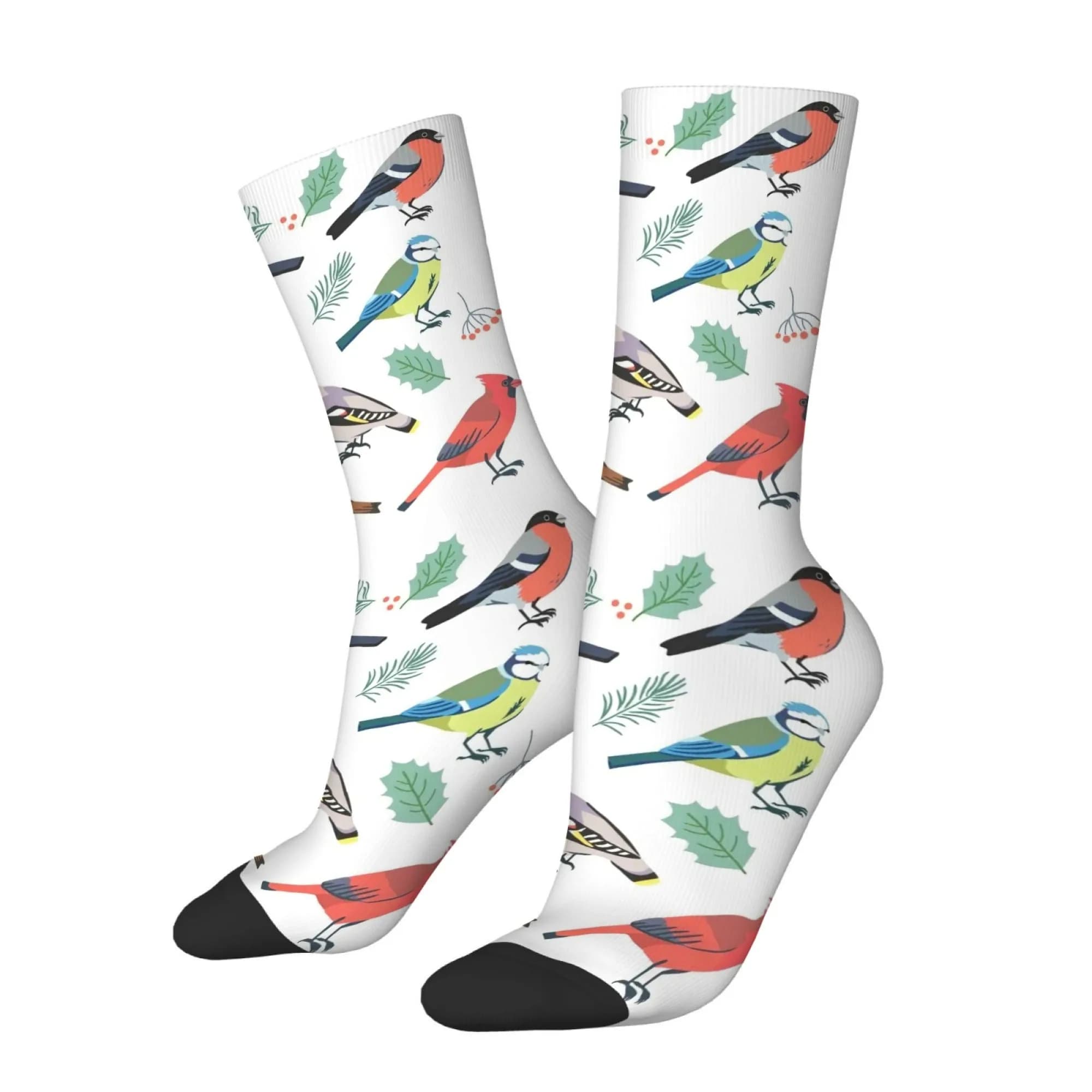 Fresh and Soothing Nordic-style Cute Bird Mid-calf Socks Soft for A Forest-inspired Look Comfortable Socks for Outdoor Outings