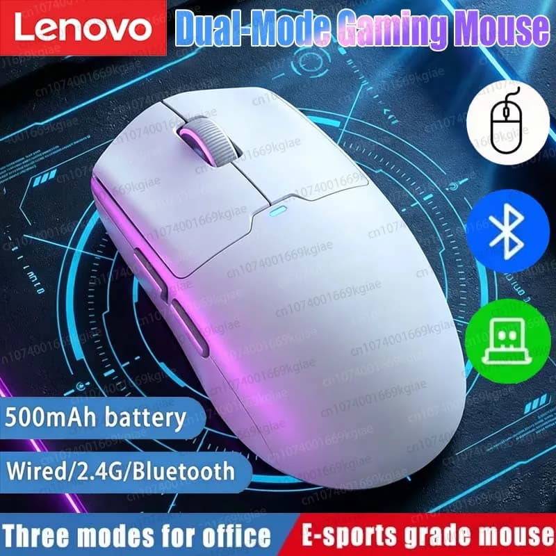 Mouse Wireless Lenovo Dual-mode Silenzioso Ricaricabile per Ufficio, Giochi, Computer Desktop e Laptop, Modello Universale 2026 Nuovo