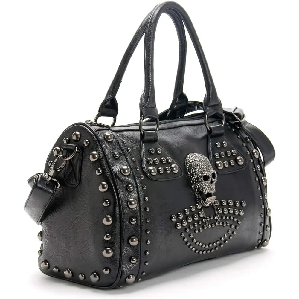 Women Skull Handbag Large Capacity Gothic Shoulder Bag Studded Doctor Handbag Tote Bags for Women Cabas Dior Tissu Christian Dio