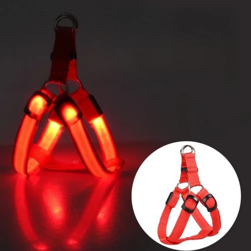 Pettorina per Cani LED Traspirante Ricaricabile, Luminosa e Lampeggiante, Regolabile, Morbida, Gilet Luminoso per la Sicurezza degli Animali Domestici