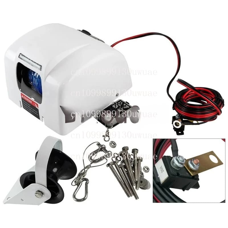 Verricello elettrico per ancoraggio per barche 12V con telecomando wireless acqua salata marina 21 kg KPR45SW
