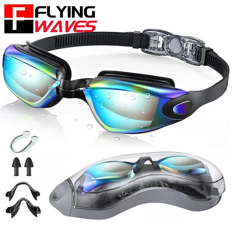 Adjustable Silicone Swimwear UV Protection Snapting No loss Mirror Swimwear for Adult Men Women Young