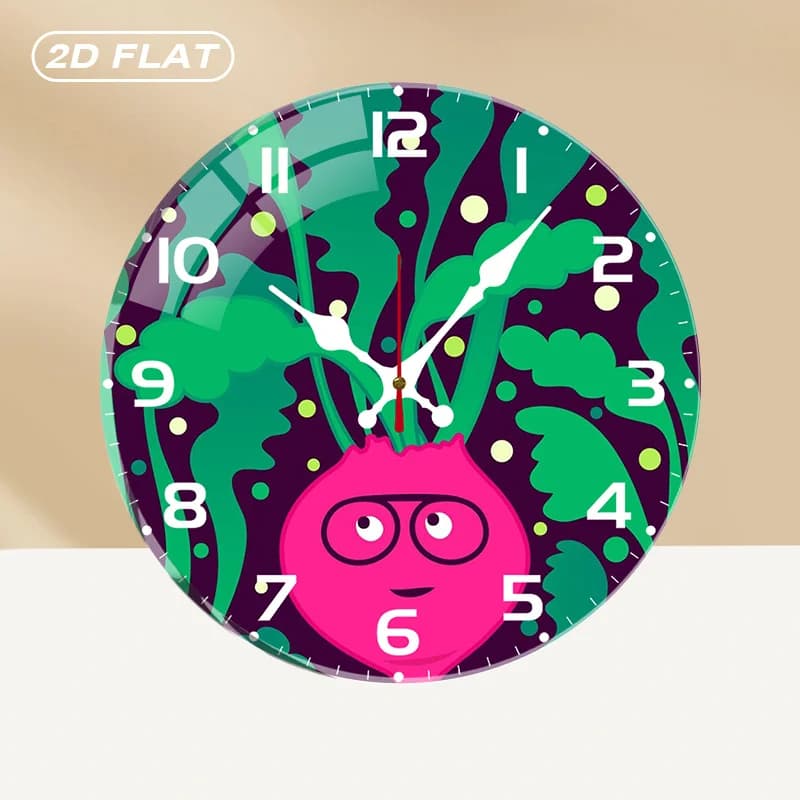 Silent Wall Clock in Acrylic in Carota Shape, Not ticking, for Home Furniture, Office, Room, Living Room, Bedroom, Kitchen, Gift