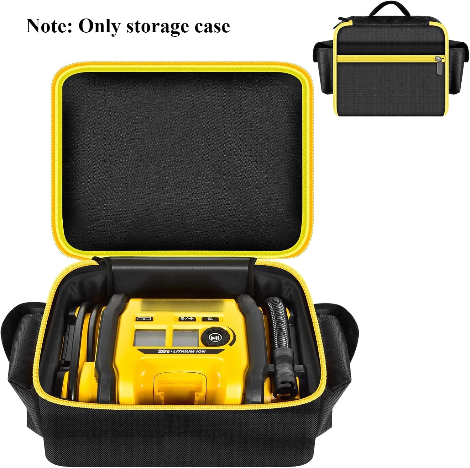 Custodia per borsa per compressore d'aria compatibile con gonfiatore per pneumatici DEWALT 20V MAX DCC020IB, organizer per attrezzi a batteria con tasca