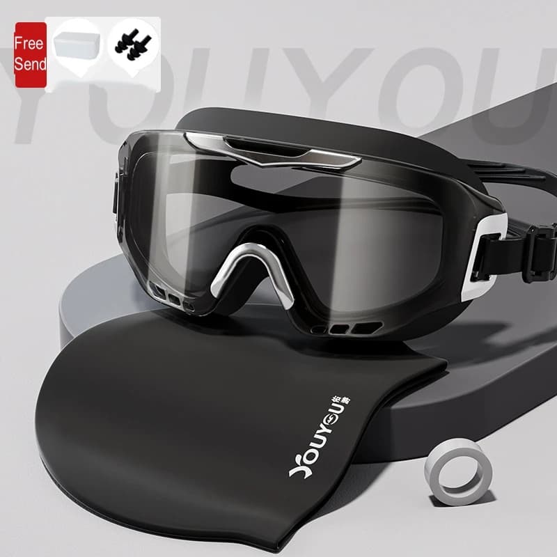 Men Women's UV Protection Snap-proof Professional swim glasses adjustable with large frame Waterproof beach glasses with HD view