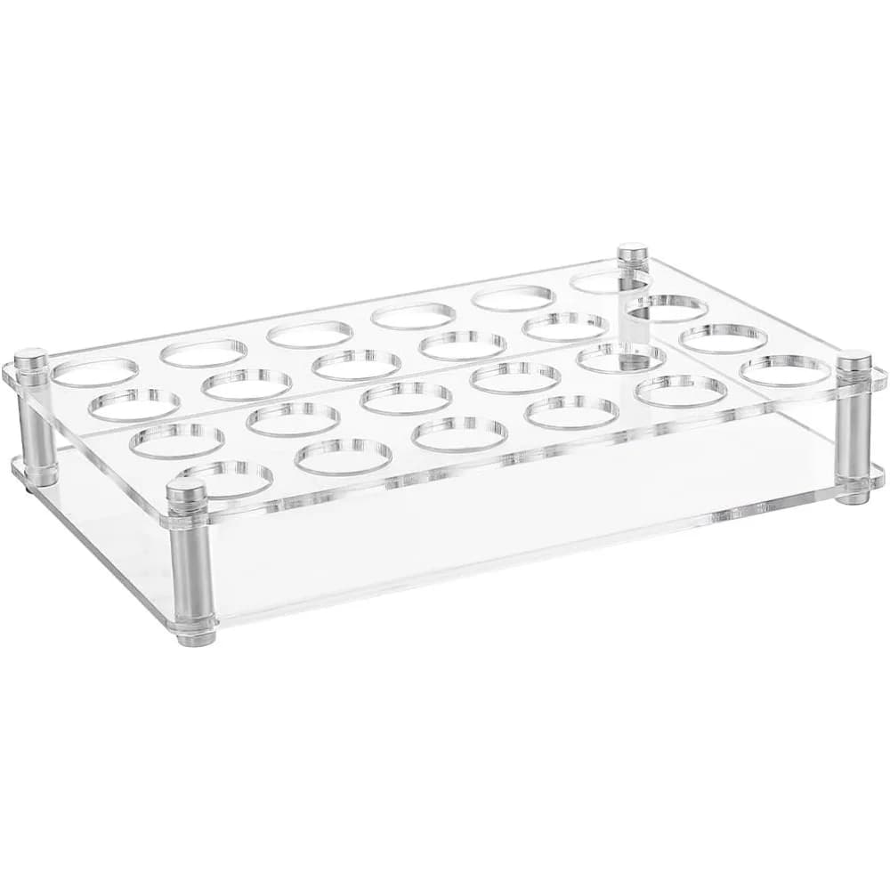 1 set portabicchiere in acrilico a 24 fori portabicchieri in tequila bianco per collezione di riunioni di famiglia, bar, club, feste