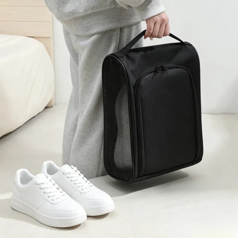 Waterproof Dustproof Travel Shoe Storage Bag Portable Breathable Mesh Shoe Pouch Handheld Sneaker Carry Bag Organizer