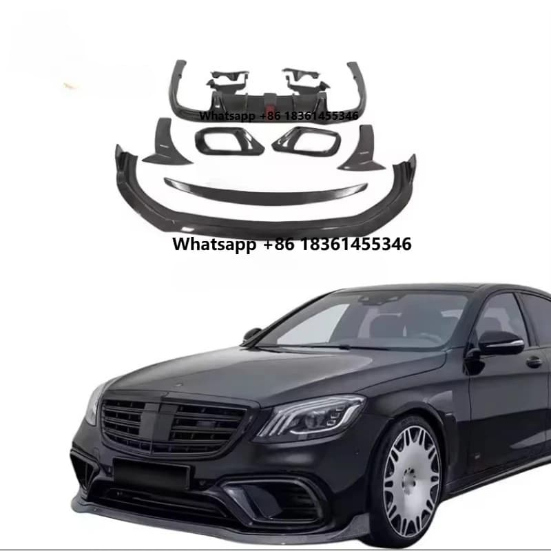 For Bra-bus Bodykit Front and Rear Lips Diffuser Factory Customization for S Class W222 2014-2020 Bodykit