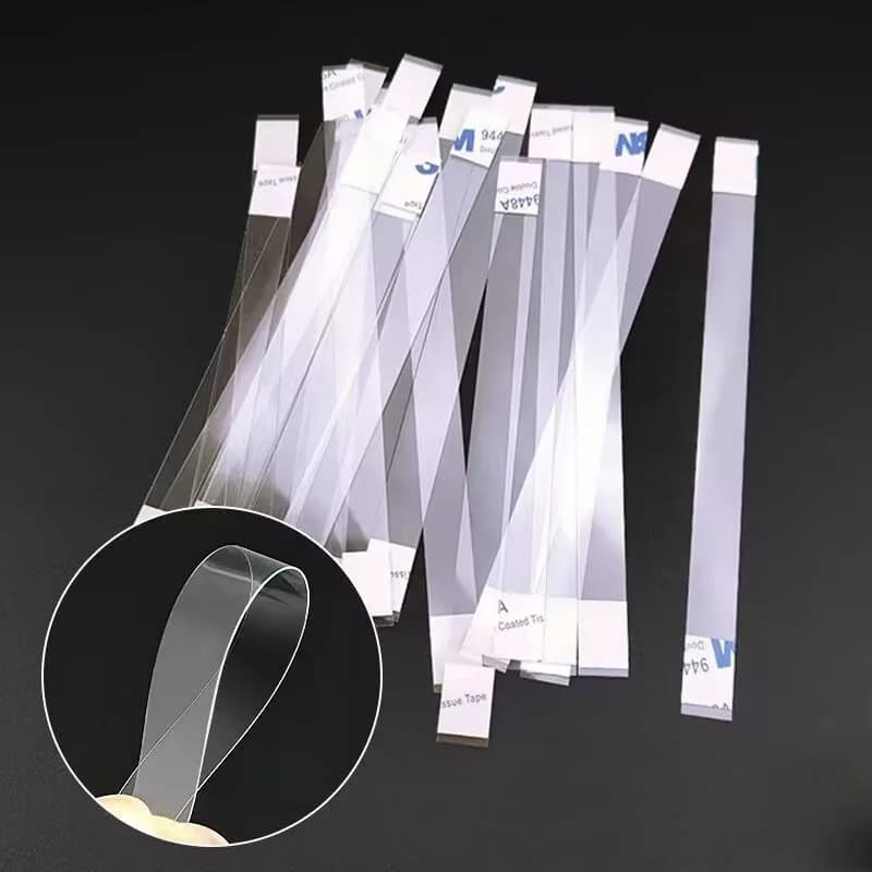 1000 pezzi di carta da salto pop adesivo forte schegge in PVC cartellino del prezzo della merce striscia trasparente porta etichetta del prezzo della carta agitare