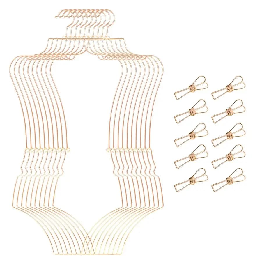Set of ten metal hangers for bikinis and swimwear, exhibitors for lingerie and swimwear, for showcases and organization