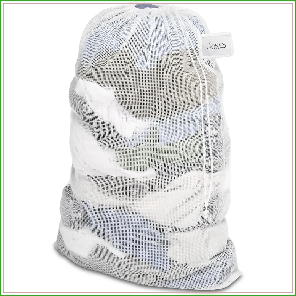Large Mesh Laundry Bag with ID Tag - Durable & Breathable for Delicates