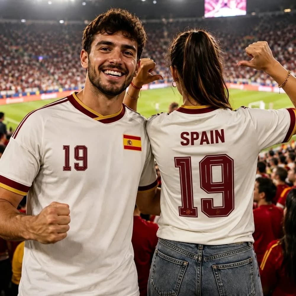 2026 Summer Spain Shirt Men's Sports Breathable Quick Drying T-shirt Football 3D Print Women's Casual Fashion Short Sleeve Tee