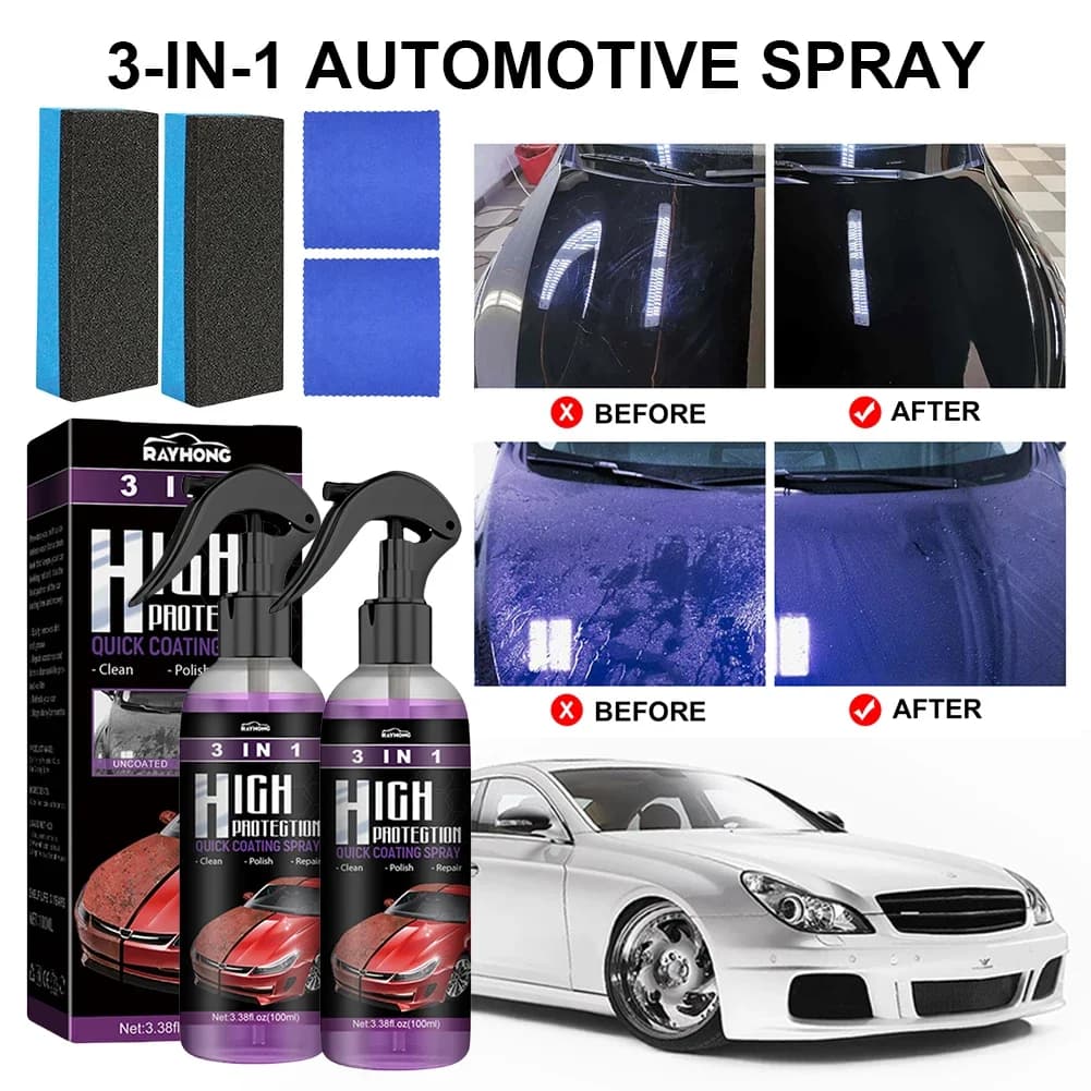 3 In 1 rivestimento In ceramica per auto lucidatura a spruzzo cera a spruzzo cura della vernice per auto 30/100ml riparazione graffi per auto rivestimento idrofobo In vetro