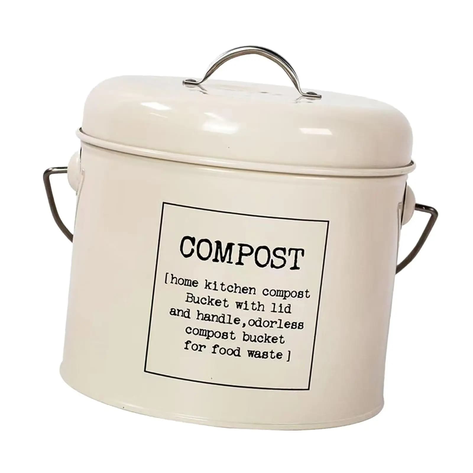 Contenitore per Compostaggio di Scarti Alimentari e Rifiuti, Secchio per Compost con Filtro