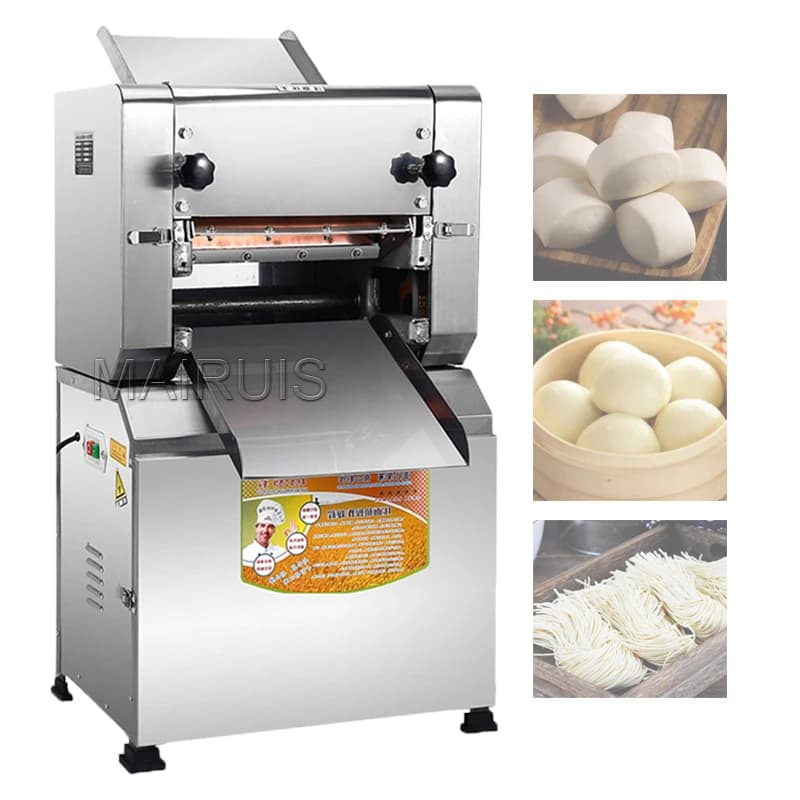 Macchina Elettrica Commerciale per Pasta in Acciaio Inox, Sfogliatrice per Impasto e Pressa per Pasta