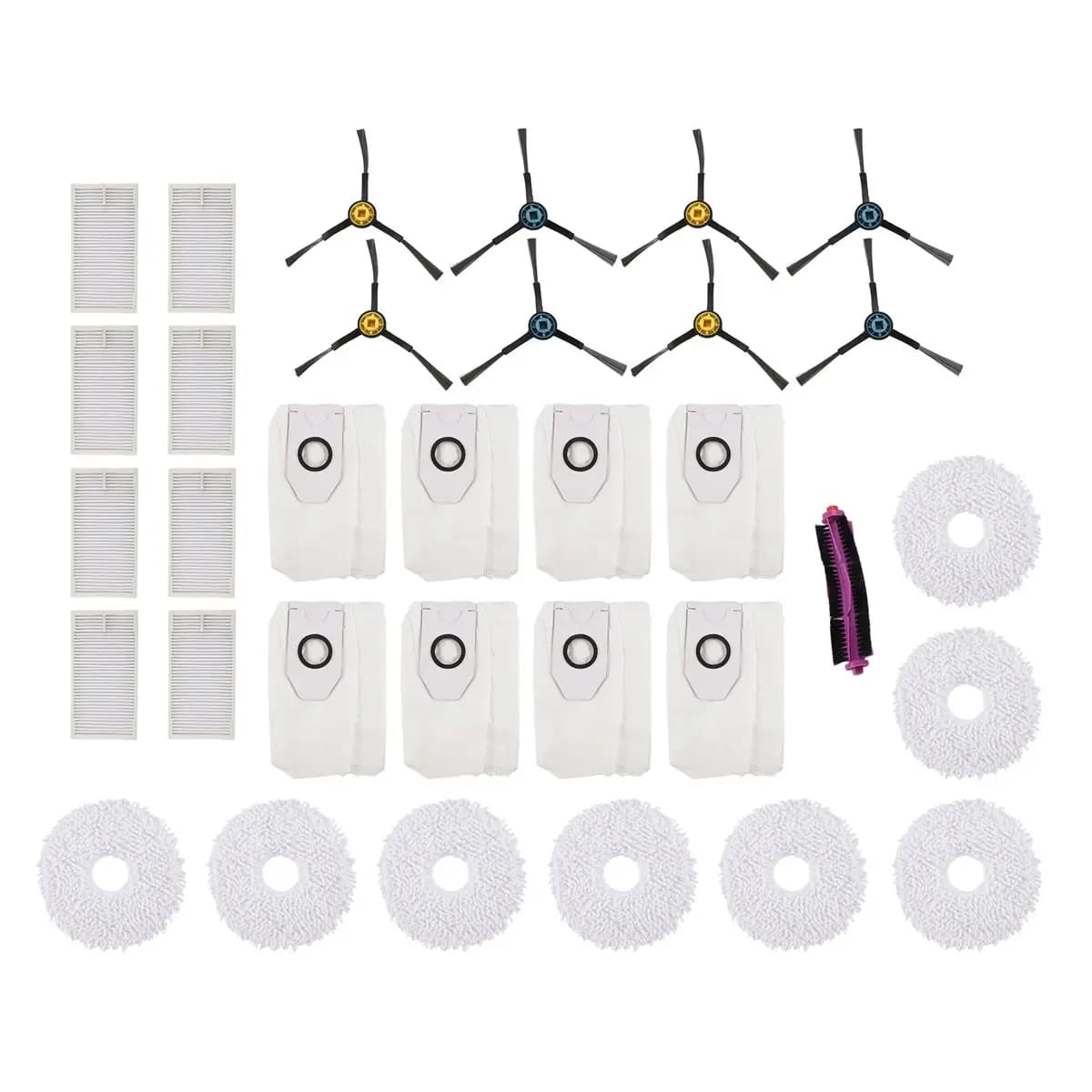 HIWS For V12 Robot Vacuum Main Side Brush HEPA Filter Mop Pad Dust Bag Replacement Spare Accessories