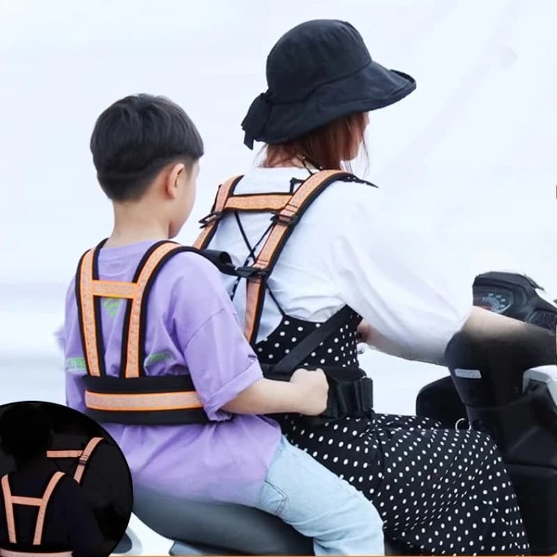 Cintura di sicurezza per moto elettrica per bambini, antinfortunistica, antifatica, riflettente, per bicicletta elettrica, per prevenire cadute dei bambini, imbracatura di sicurezza