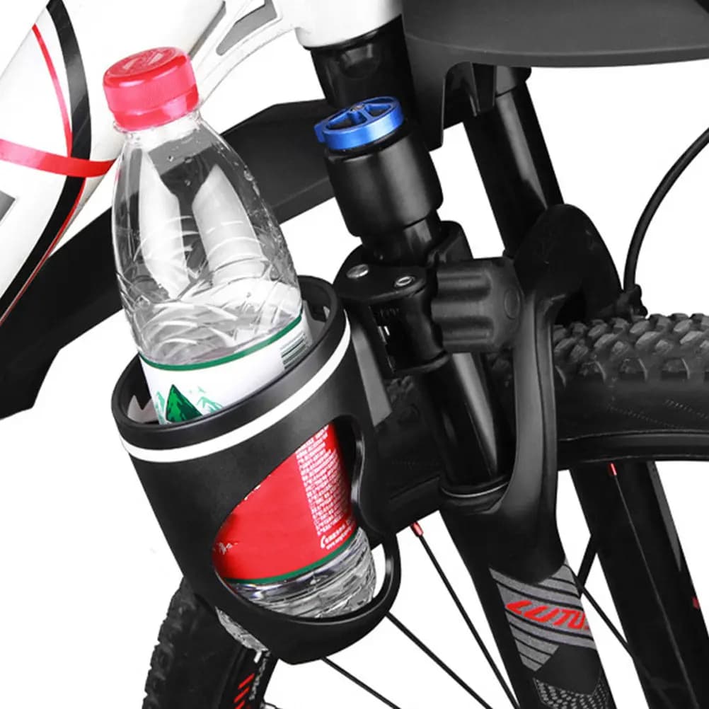 Universal Rotatable Black Plastic Water Bottle Holder Baby Stroller Pram Bike Cup Organizer Adjustable Cup Holder Rack