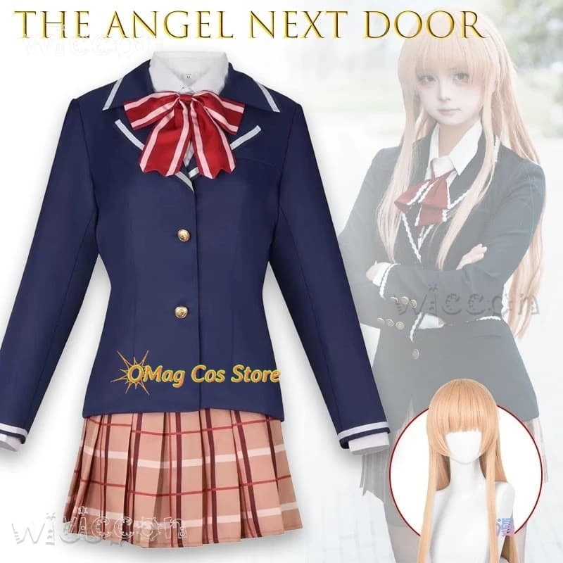 L'Angelo del Vicino mi Pala il Cielo in Bocca - Costume completo cosplay uniforme scolastica di Shiina Mahiru, Anime per adulti, Outfit di Carnevale
