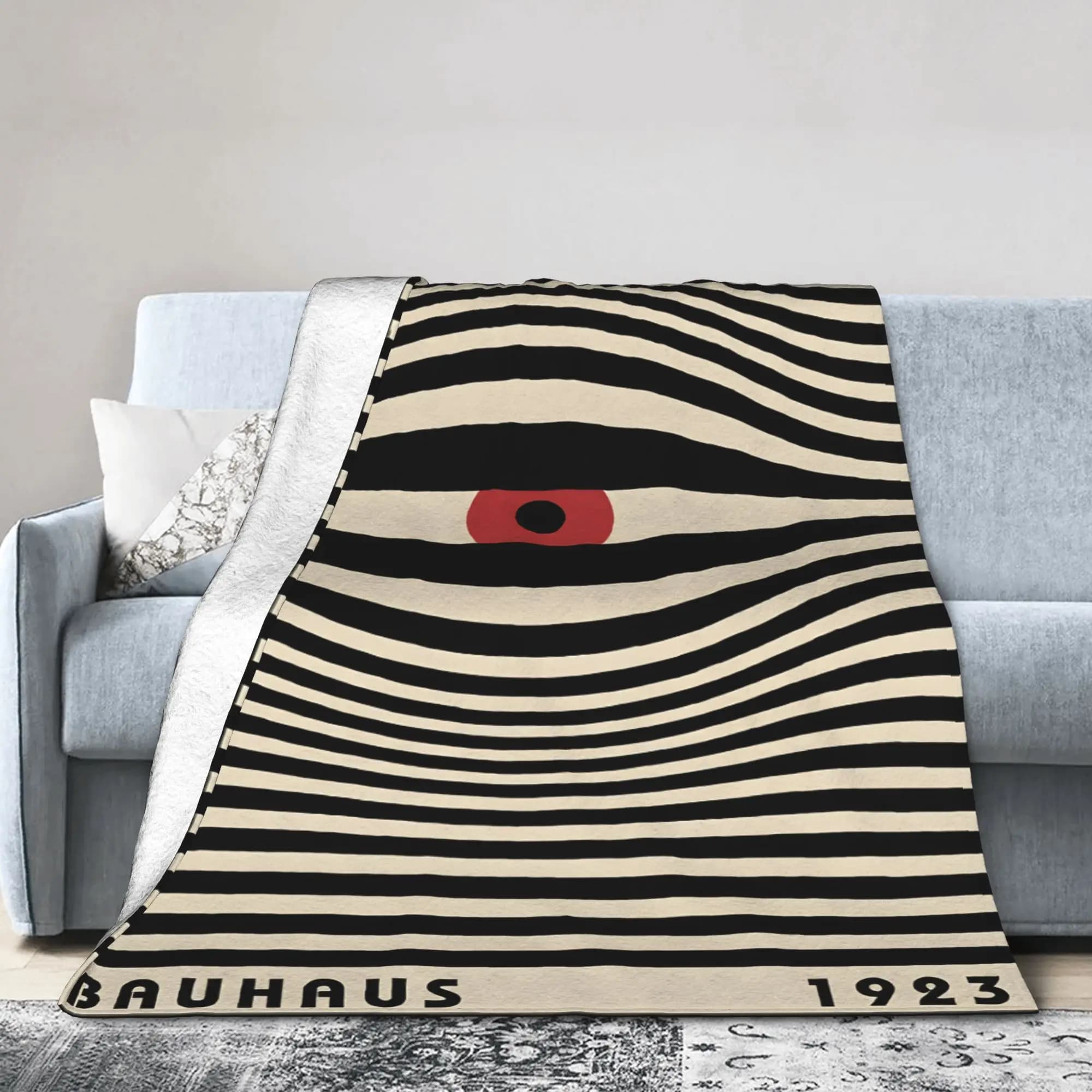 Coperte morbide Bauhaus Eye 1923, coperte in peluche per studenti, copriletto in flanella con grafica per camera da letto, copriletto per divano letto