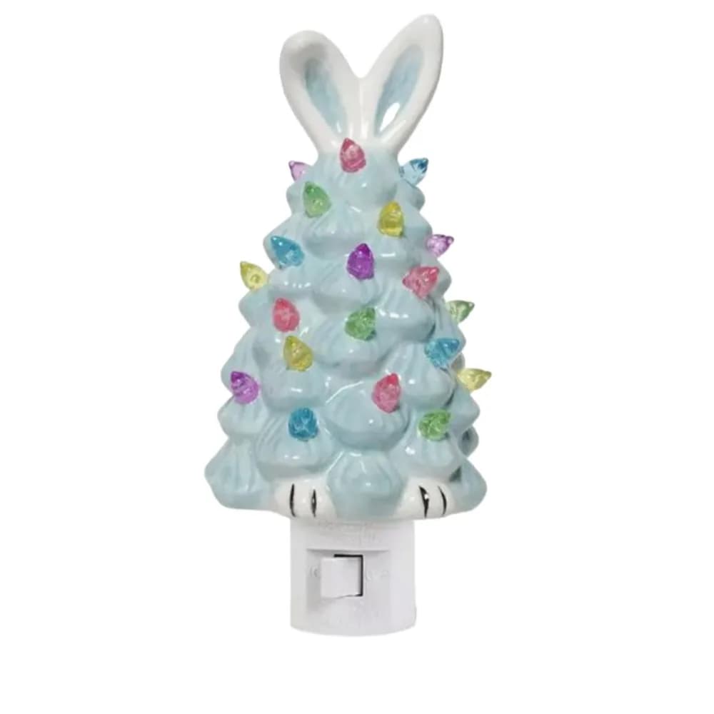 Luce Notturna Decorativa Coniglietto di Pasqua, Lampada da Parete con Effetto Fiamma Tremolante, Cartone Animato