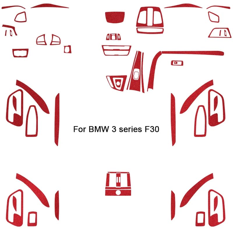 For BMW Series 3 F30 2013-2019 Carbon Fiber Gear Shaft Panel Cover Frame Control Box Wall decal Interior Coating (RoSSA Suede Sheet