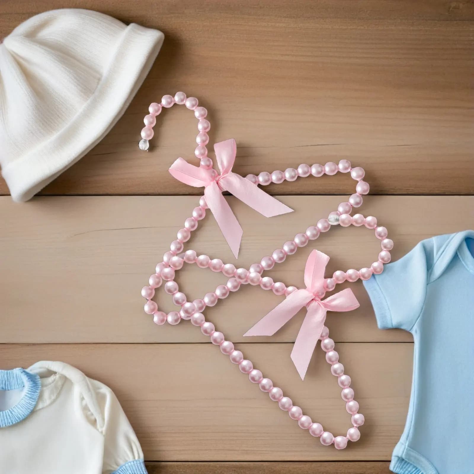 6 appendiabiti in plastica con perle, delicati sui tessuti delicati, mini appendiabiti salvaspazio per l'armadio della cameretta dei bambini