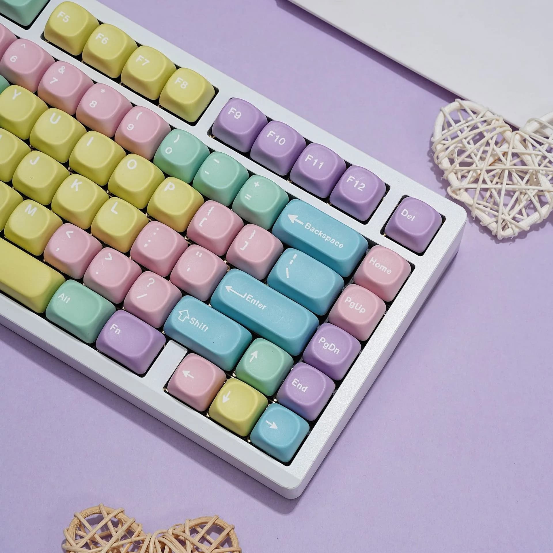 Keycap per Tastiera Meccanica in PBT con Profilo MOA, Layout ABNT2, Tasti in Spagnolo, Francese, Russo, Tedesco, Coreano, Inglese (UK), Giapponese, ISO 7U