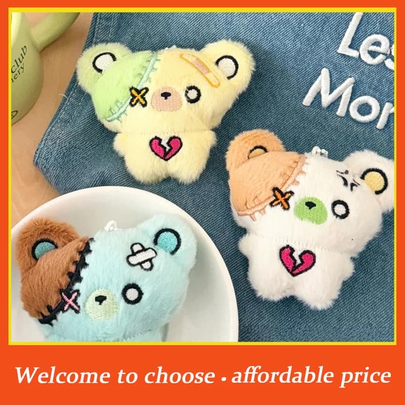 1 pz. Nuovo Portachiavi con Ciondolo a Forma di Orsetto di Peluche Cartone Animato, Accessorio per Borsa e Auto, Regalo Kawaii per Donne e Coppie