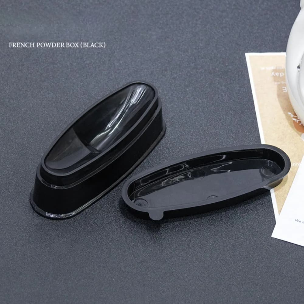 Contenitore Portatile per Nail Art, Vassoio Ergonomico per Manicure Francese Fai-da-Te, Accessorio Riutilizzabile per Polvere di Immersione