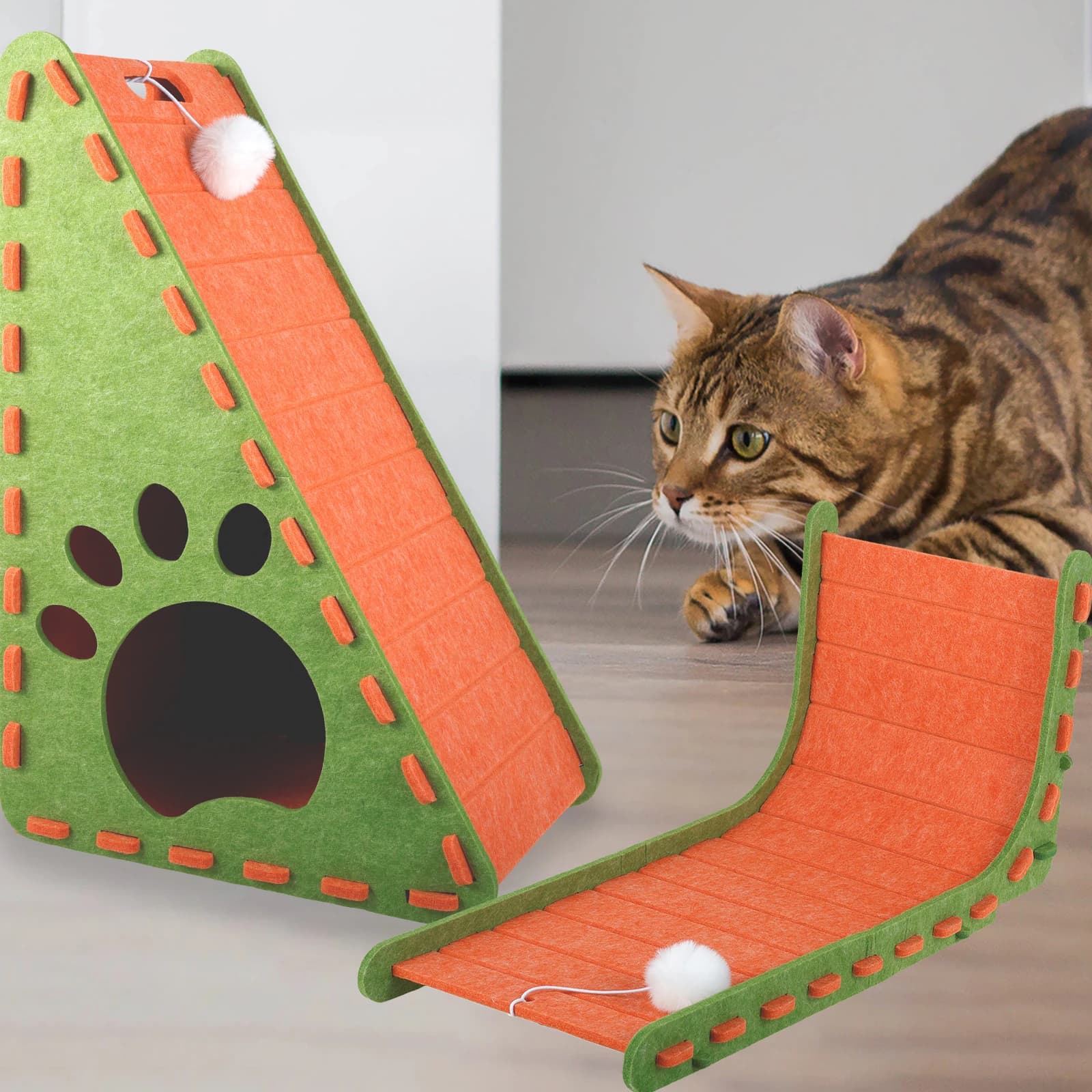 Tiragraffi per gatti 2 in 1, tiragraffi per gatti, tiragraffi verticale resistente all'usura, protezione per mobili giocattolo per gatti