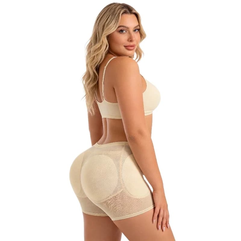 Breathable Mesh Padded Underwear Women 4 Sponge Pads Butt Lifter Hip Padding Shorts Seamless Tummy Control Body Shaper Briefs