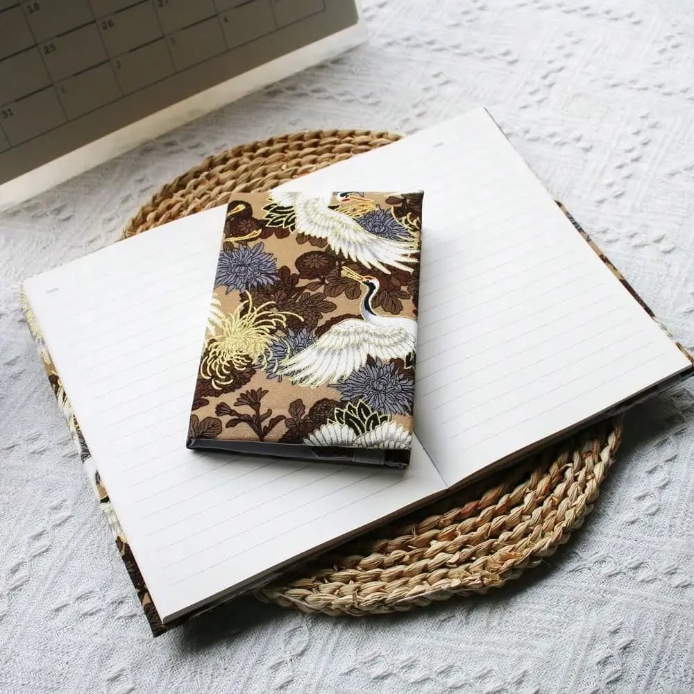 Fromthenon 1PC A5 A6 Settimane Gru coronate rosse Roam The Flowers Copertina del libro di stoffa Planner Journal Forniture di cancelleria per ufficio