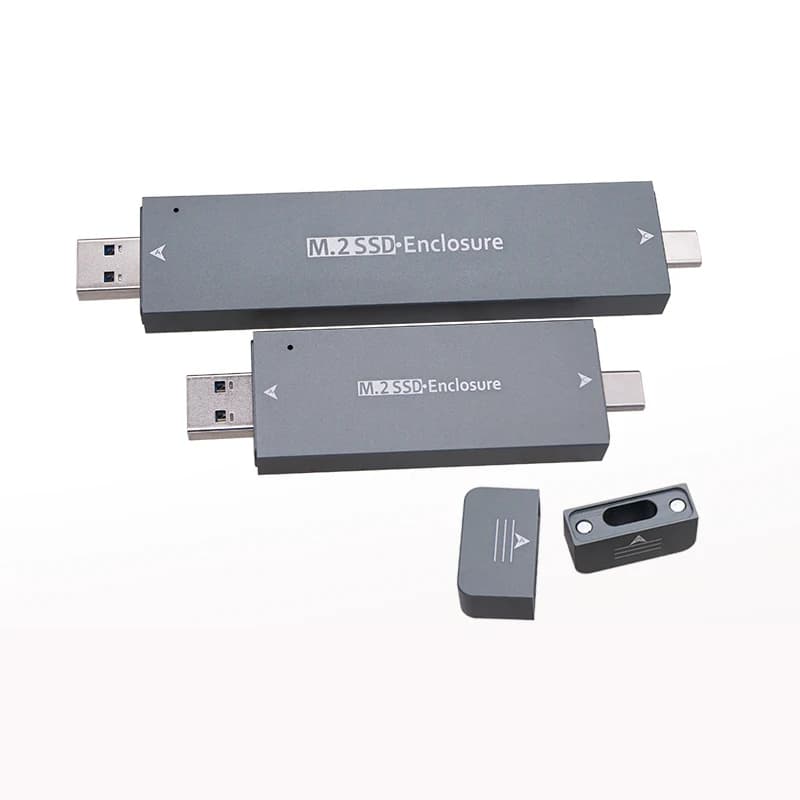Custodia SSD a doppio protocollo Custodia esterna USB 3.1 Type-A Type-C M2 SATA NVME Custodia NGFF da M.2 a USB 3.1 SSD Adattatore Scatola adattatore RTL9210B