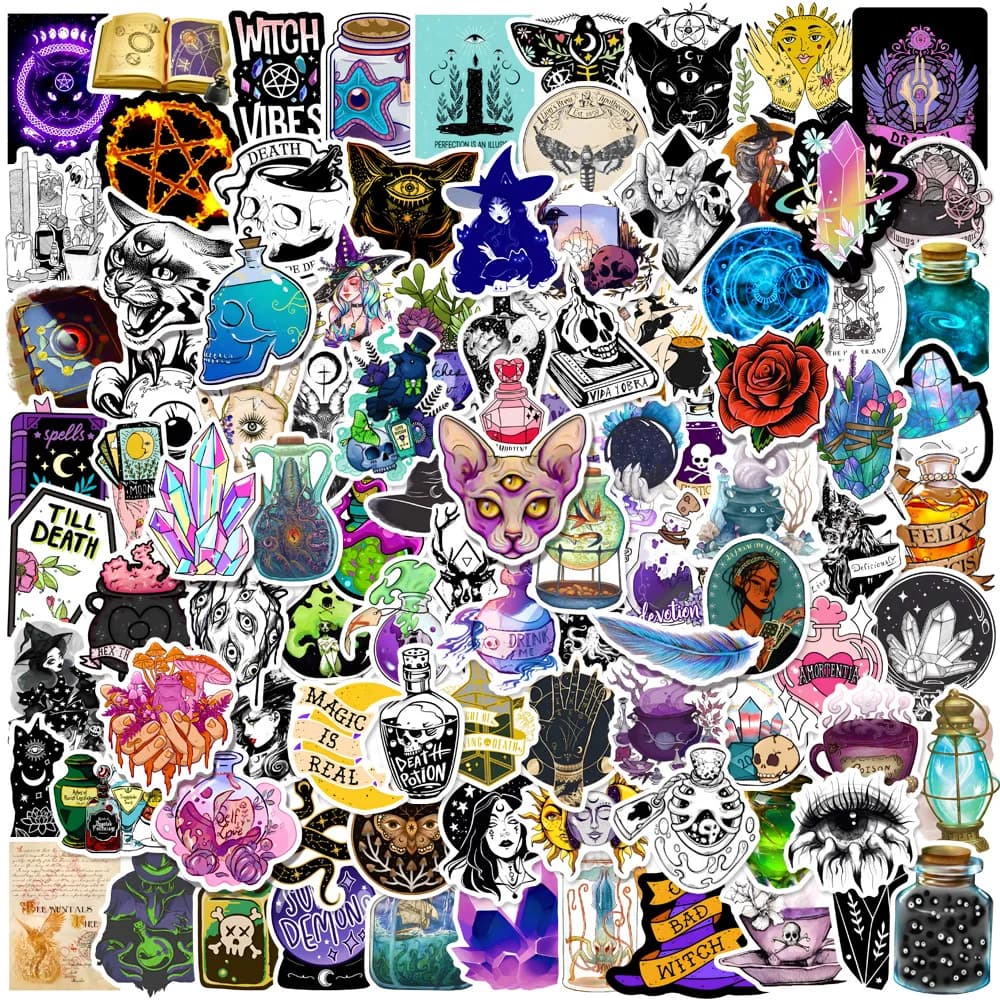 100 pz misterioso gotico wprurighty Magic Apothecary Stickers Laptop Notebook Scrapbooking chitarra Sticker decalcomanie per bambini giocattolo regalo