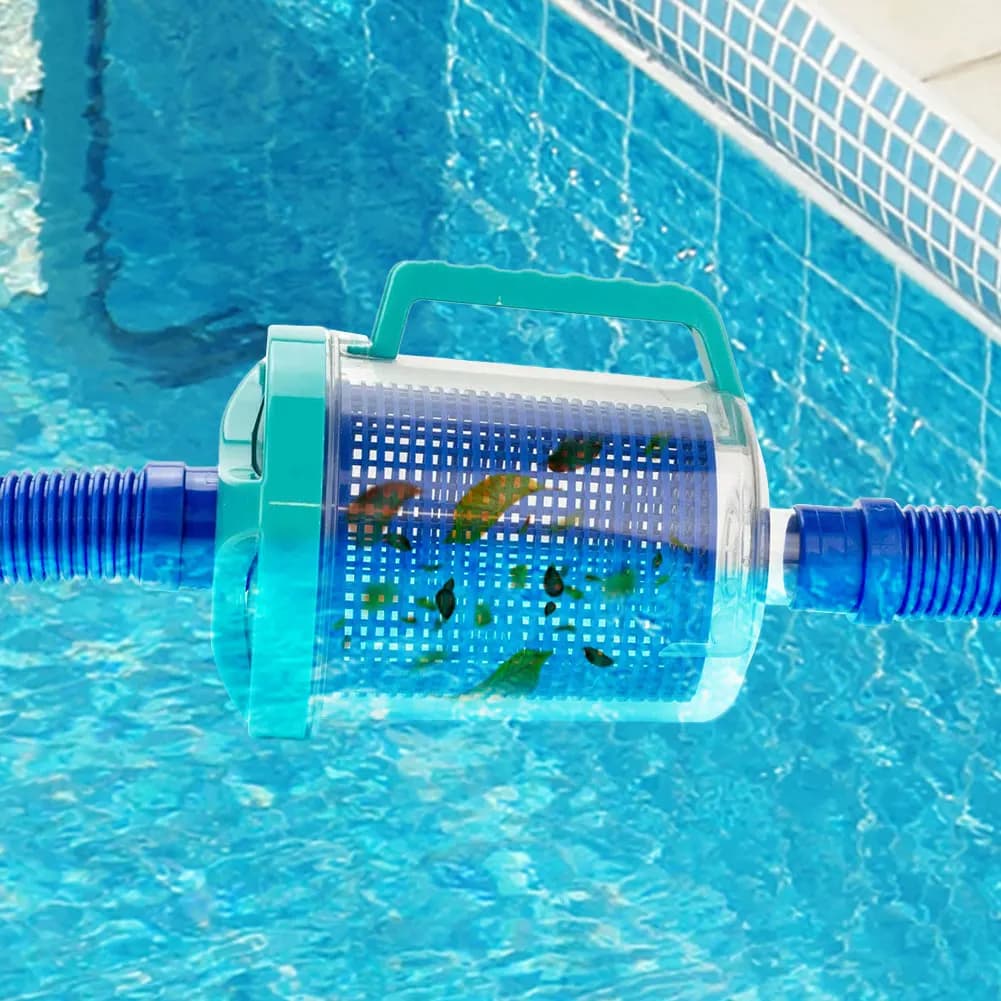 Filtro a canister per foglie da piscina con 5 sacchi skimmer, raccoglitore di foglie per pulitore piscina
