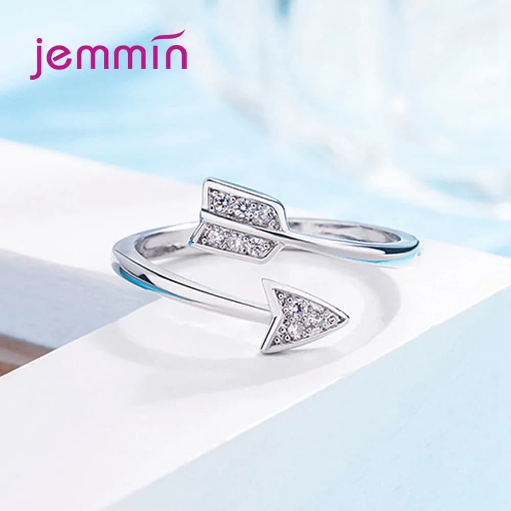 Nuove donne anelli in argento sterling massiccio 925 design di moda freccia anello forma gioielli alla moda anelli regalo di San Valentino per ragazze/moglie