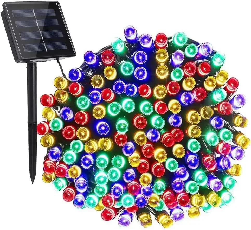 8 colori luce solare esterna giardino caldo/viola/RGB striscia LED stringa lucine lampada solare ghirlanda impermeabile decorazioni natalizie