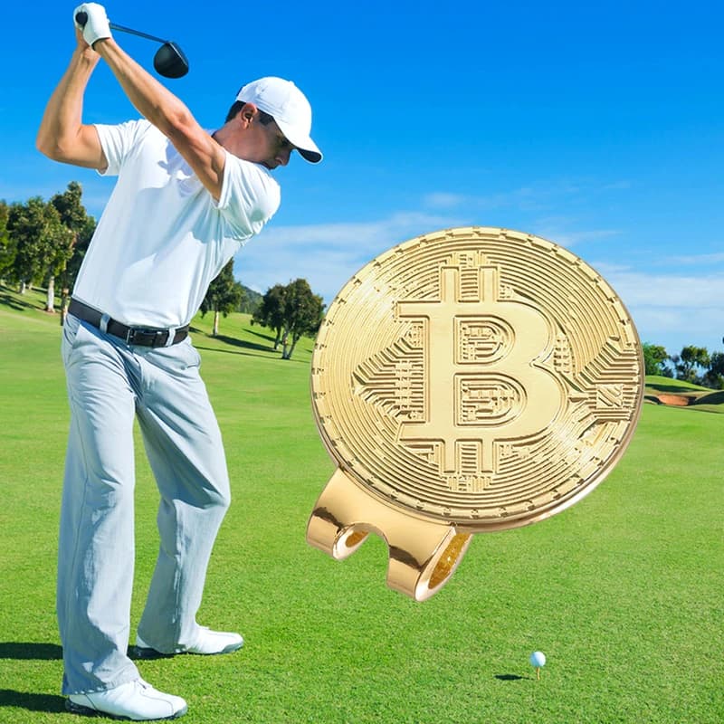 Cappello Clip Ball Marker Bitcoin a forma di golf magnetico Mark Moda creativa Accessori da golf Regalo di gioielli per gli amici