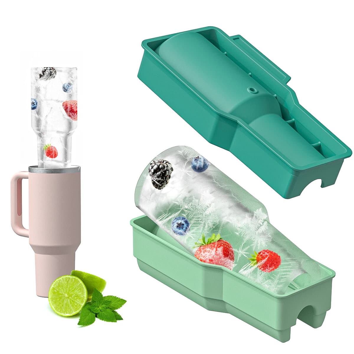Stampi per ghiaccio in silicone Leeseph per tazze, vassoio per ghiaccio a forma di cilindro per bottiglie d'acqua, accessori per Stanley Cup, miglior regalo